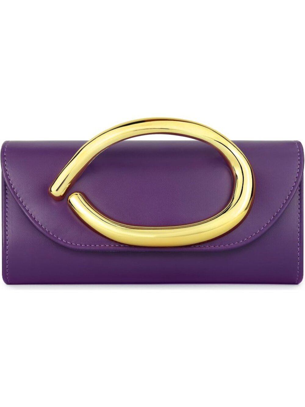 〽️Women's Purple Chain Vegan Gold Handle Evening Clutch Purse Wedding Handbags